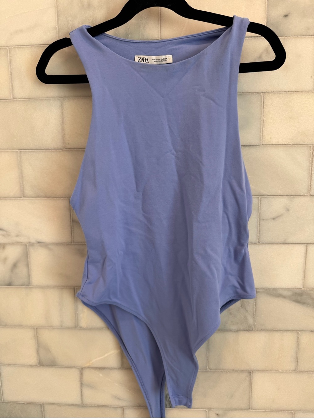Zara Periwinkle Scoop-Back Sleeveless Bodysuit